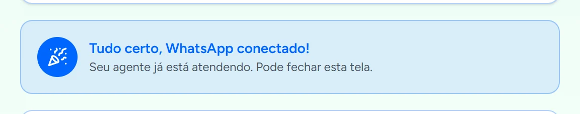 Aviso de WhatsApp conectado no painel da Certu