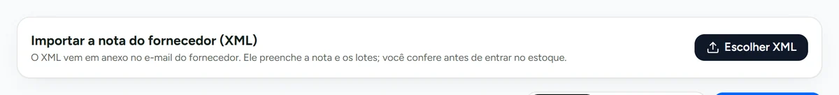 Importação do XML da nota de compra