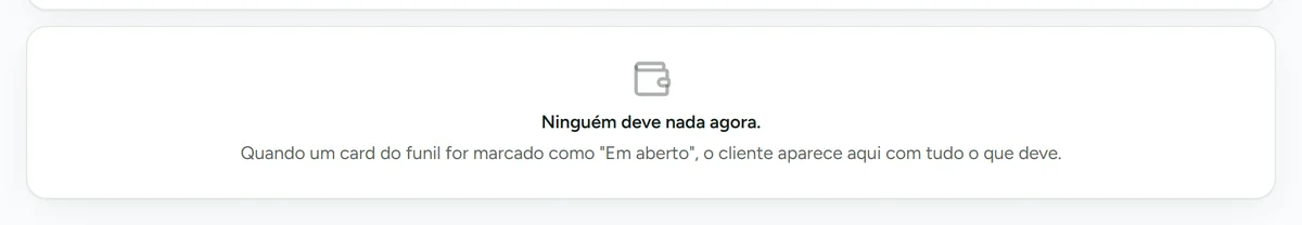 Aba Em aberto sem pendências