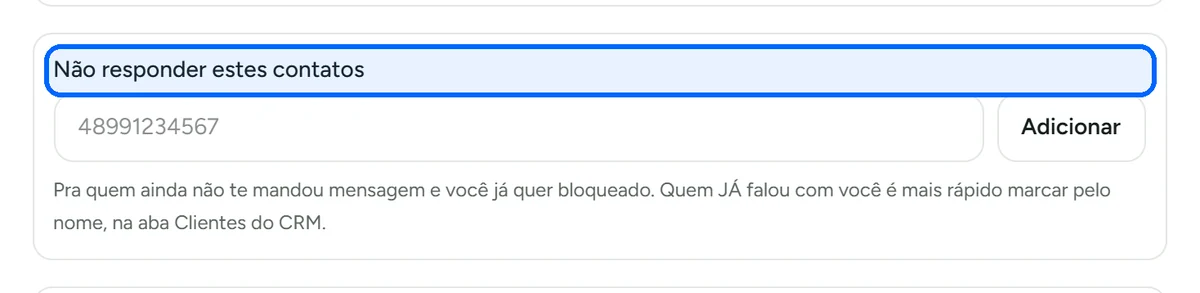 Lista de números que a IA não responde