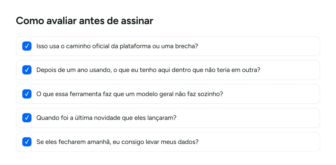 Como avaliar antes de assinar