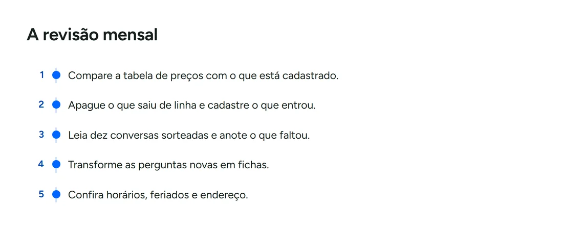 A revisão mensal